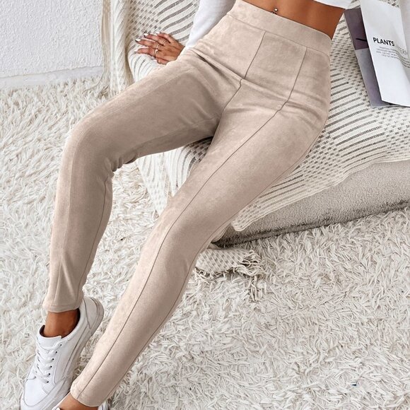 Apricot Casual Womens Solid High Waist Leggings - Picture 4 of 5